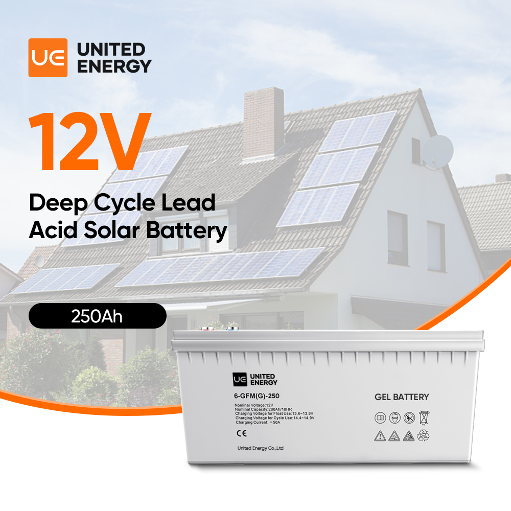 Batteries GEL rechargeables United Energy 12V 100ah 150ah 200ah 250Ah batterie de stockage d'énergie solaire