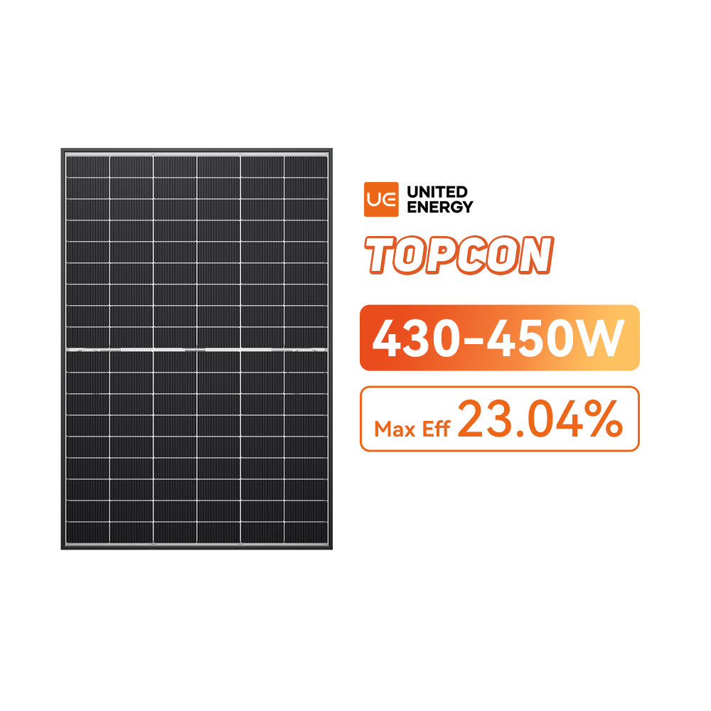 Panneaux solaires à usage domestique entièrement noirs bifaciaux 430-450W TOPCon