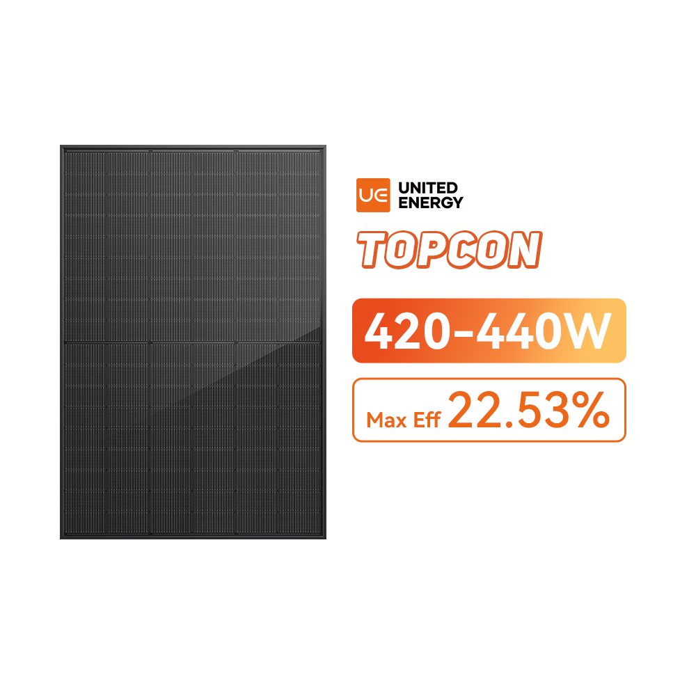 Panneaux solaires photovoltaïques mono bifaciaux noirs de 420 à 440 watts TOPCon
